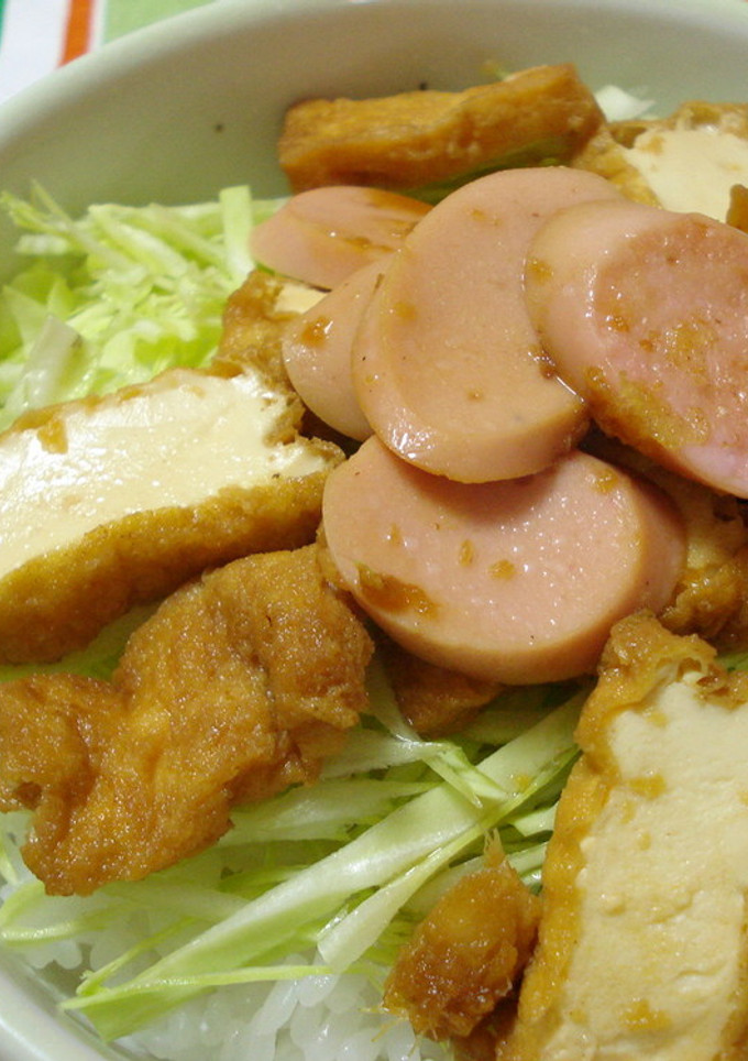 ソーセージと厚揚げのしょうが焼き丼☆-レシピのメイン写真