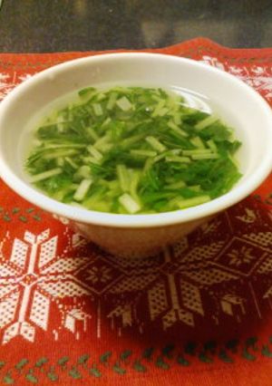 切ってお鍋に入れるだけ！超簡単水菜スープ-レシピのメイン写真