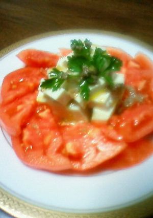 トマトと豆腐サラダをオリーブオイルで☆-レシピのメイン写真