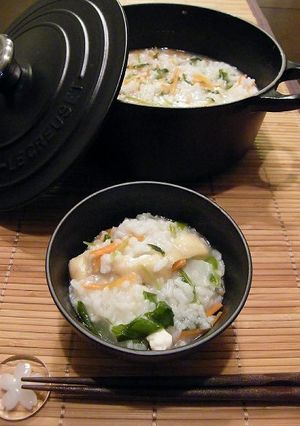 鶏むね肉で旨みUP！七草粥-レシピのメイン写真