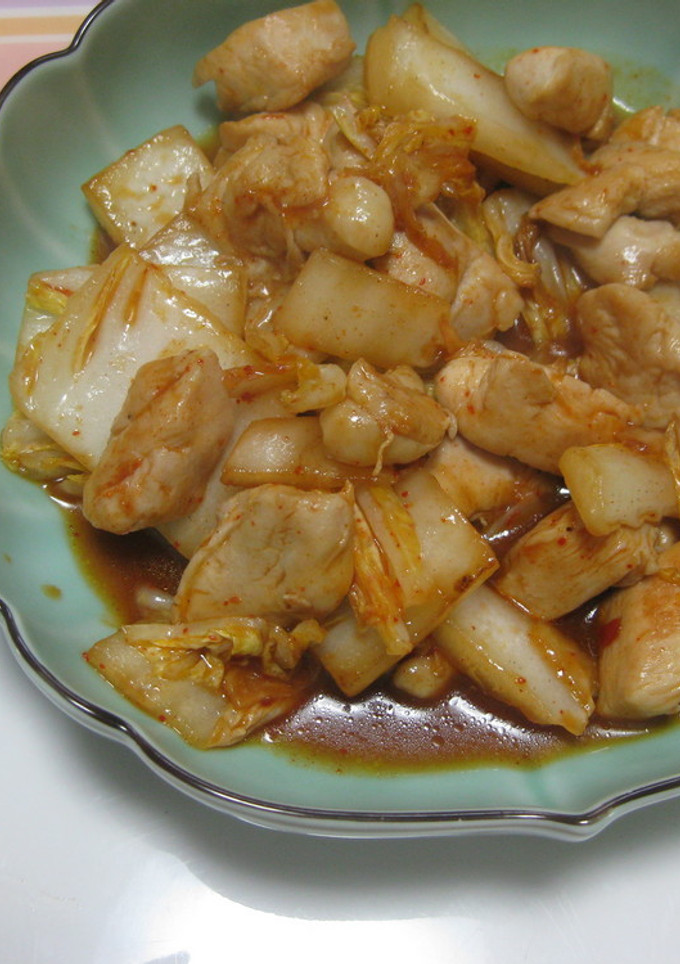 白菜と鶏むね肉のキムチの素炒め♪-レシピのメイン写真