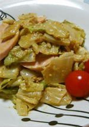 白菜とおさかなソーセージ✿カレー胡麻和え-レシピのメイン写真