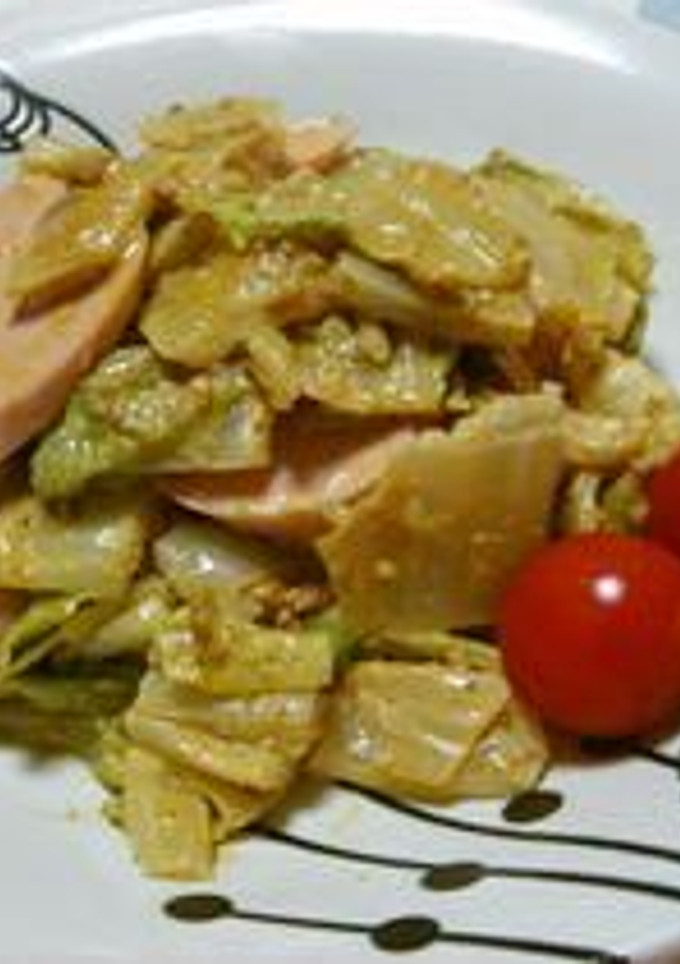 白菜とおさかなソーセージ✿カレー胡麻和え-レシピのメイン写真