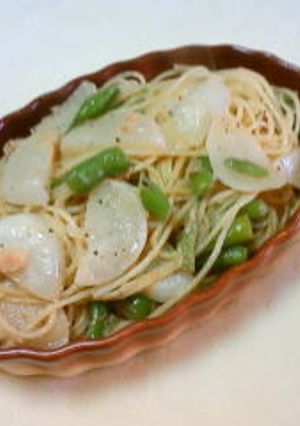 蕪とツナと玉葱と豆のパスタ-レシピのメイン写真