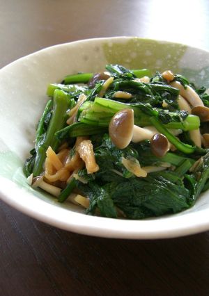 ●春菊としめじのなめ茸和え●　-レシピのメイン写真