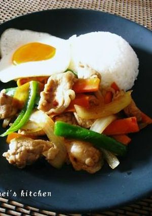 豚と野菜のオイスターソース炒めご飯。-レシピのメイン写真