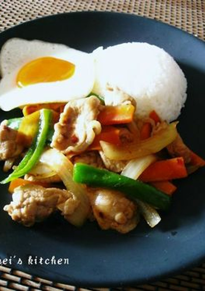 豚と野菜のオイスターソース炒めご飯。-レシピのメイン写真
