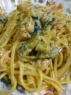 エビとズッキーニのクリームソースパスタ-レシピのメイン写真