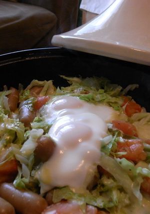 タジン鍋で☆キャベツの目玉チーズ焼き-レシピのメイン写真