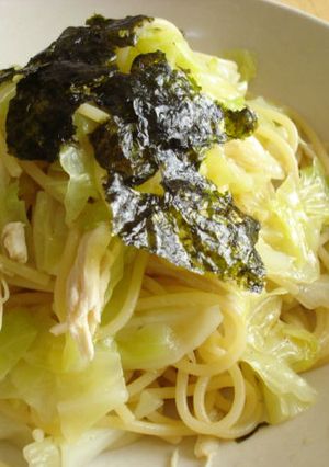 鶏ムネとキャベツのめんつゆパスタ-レシピのメイン写真