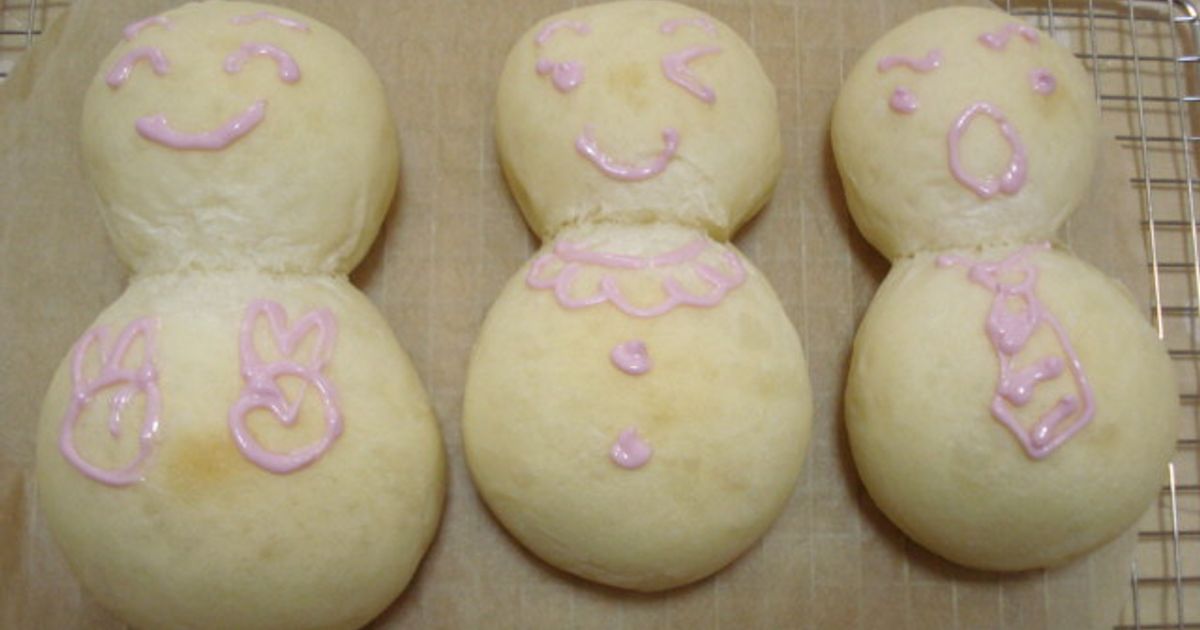 ゆきだるまパン by nanairo＊ 【クックパッド】 簡単おいしいみんなの