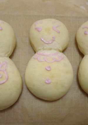 ゆきだるまパン-レシピのメイン写真