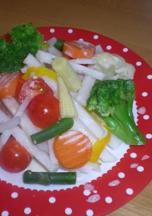 彩り温野菜サラダとフレンチ風ドレッシング-レシピのメイン写真