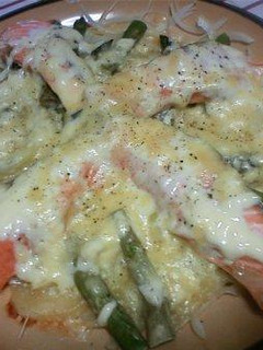 レンジで簡単☆鮭と野菜のチーズ焼き-レシピのメイン写真