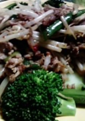 豚こまともやしの味噌豆板醤炒め-レシピのメイン写真