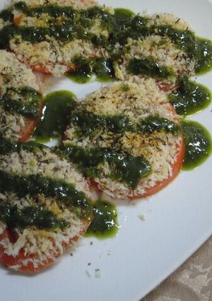 ♡トマトのオーブン焼き　バジルソース♡　-レシピのメイン写真