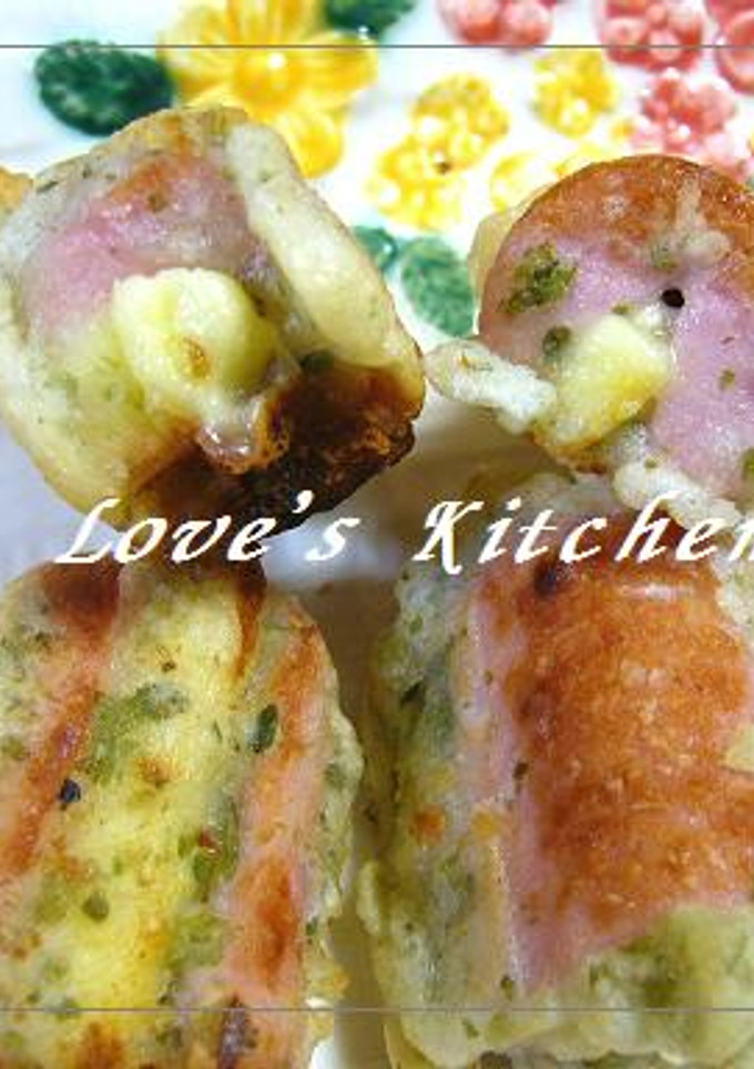 チーズｉｎお魚ソーセージの磯辺揚げ-レシピのメイン写真