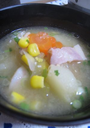 洋風♥バター香る体が温まるお味噌汁-レシピのメイン写真