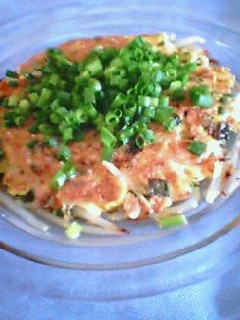 美味しくダイエット☆お好み焼き風もやし焼き にんにく醤油レモンソースであっさりと♪-レシピのメイン写真