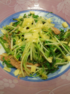 水菜と春菊のシャキシャキ炒め-レシピのメイン写真