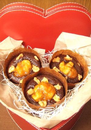 バレンタイン♡胡桃♡チョコばななマフィン-レシピのメイン写真