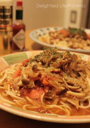 豚バラとシメジのトマトパスタ-レシピのメイン写真