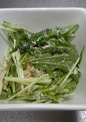 男の料理 ツナと水菜のサラダ-レシピのメイン写真