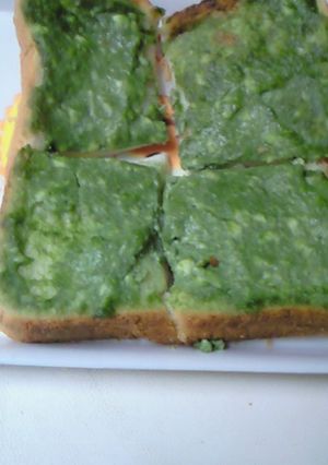 野菜不足解消♪青汁〜トースト-レシピのメイン写真