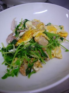 豆玉(豆苗の卵炒め)-レシピのメイン写真