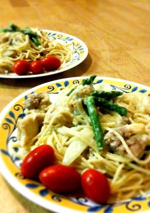 鶏肉とアスパラのクリームパスタ-レシピのメイン写真
