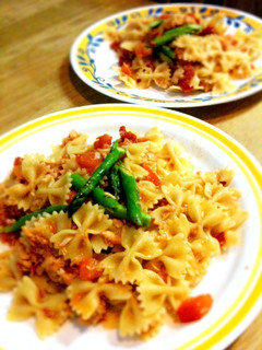 ツナトマトのファルファッレパスタ-レシピのメイン写真
