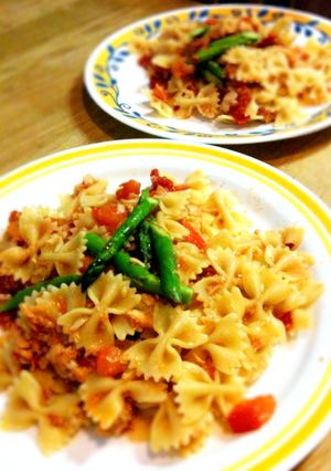 ツナトマトのファルファッレパスタ-レシピのメイン写真