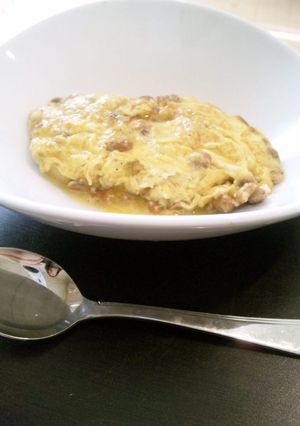 スプーンで食べて♪とろける納豆オムレツ-レシピのメイン写真