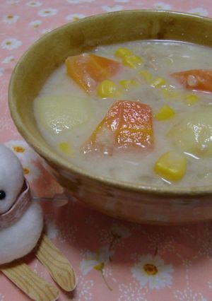 ぽかぽか♪豆乳ツナコーンチャウダー♪-レシピのメイン写真