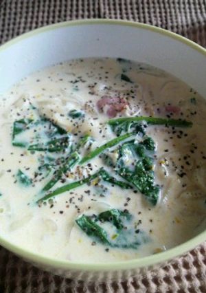 カルボ風スープパスタ-レシピのメイン写真
