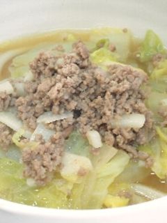 簡単!白菜とニンニクとひき肉のうどん-レシピのメイン写真