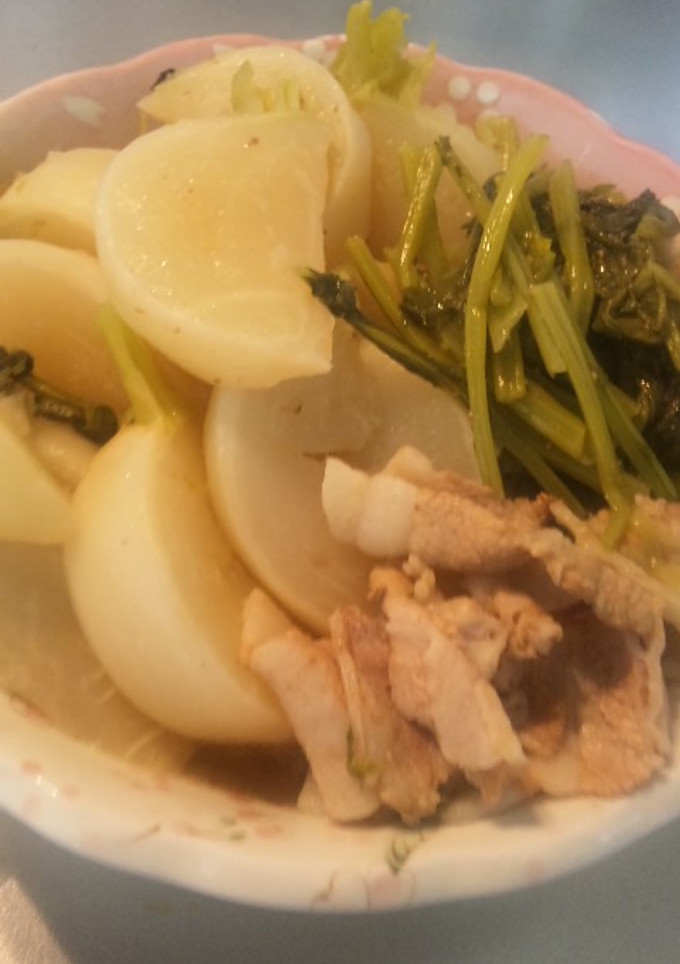 わが家の和食☆かぶと豚肉の煮物-レシピのメイン写真