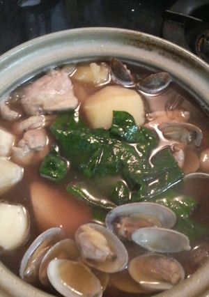 鍋！鶏肉あさり〆はリゾット！ 潮干狩り-レシピのメイン写真