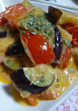 トマトと茄子のマヨチーズ炒め-レシピのメイン写真