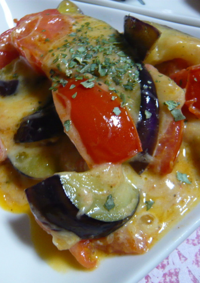 トマトと茄子のマヨチーズ炒め-レシピのメイン写真