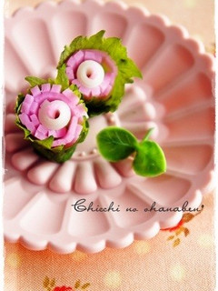 *キャラ弁おかず* 葉っぱ付き薔薇✿-レシピのメイン写真