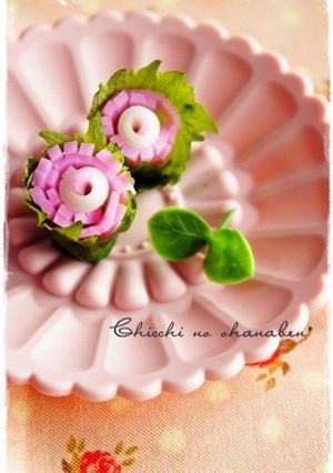 ＊キャラ弁おかず＊　葉っぱ付き薔薇✿-レシピのメイン写真
