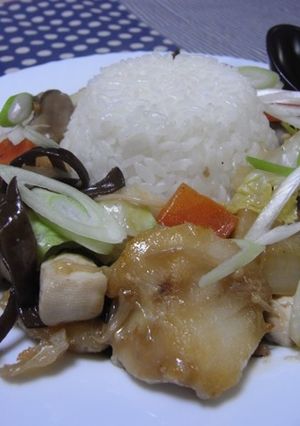 野菜たっぷりタラの中華丼-レシピのメイン写真