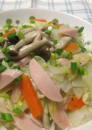 おさかなソーセージと白菜のあんかけうどん-レシピのメイン写真