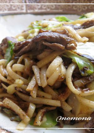 牛肉とキャベツの和風醤油焼うどん＊-レシピのメイン写真