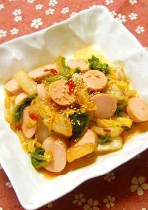 おさかなのソーセージと白菜のポン酢和え-レシピのメイン写真