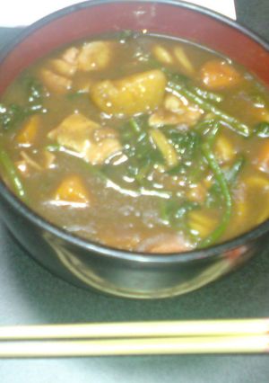 ほうれん草入りカレーうどん。-レシピのメイン写真