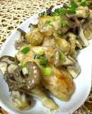鶏胸肉ときのこ。柚子こしょマヨ焼き♬