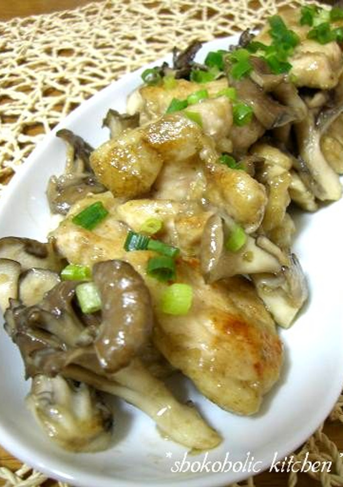 鶏胸肉ときのこ。柚子こしょマヨ焼き♬-レシピのメイン写真