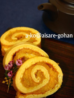 ホットケーキMIXと安納芋のロールケーキ-レシピのメイン写真